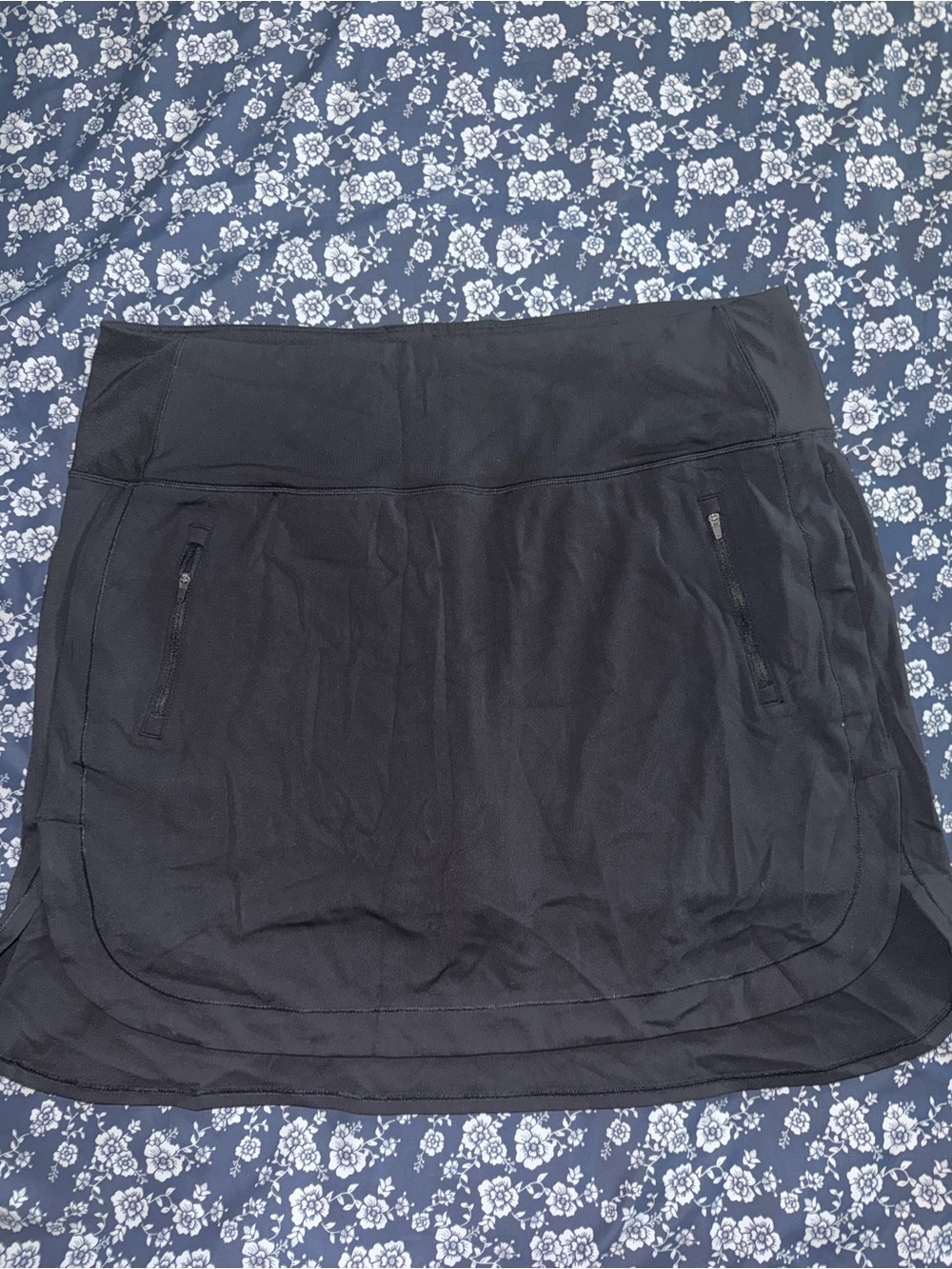 Athleta Black Performance Mini Skirt with Zip Pockets